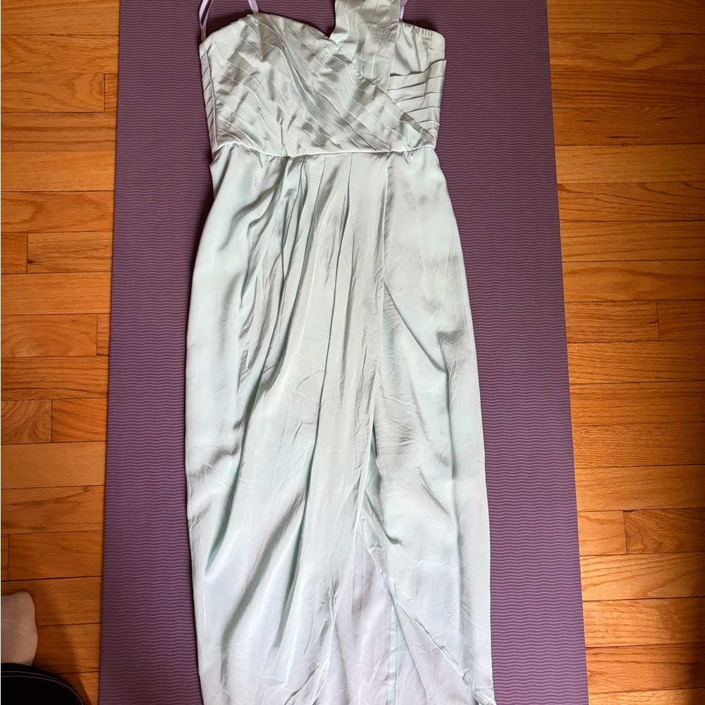 Forever New Mint Green One-Shoulder Evening Gown